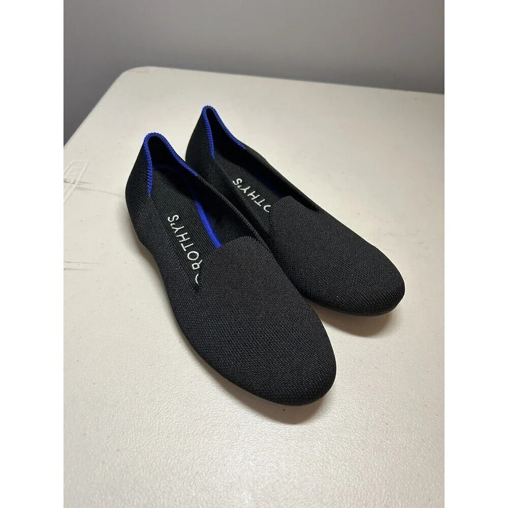 Rothy's women's black loafers slip on shoes size 7 EXCELLENT COND.